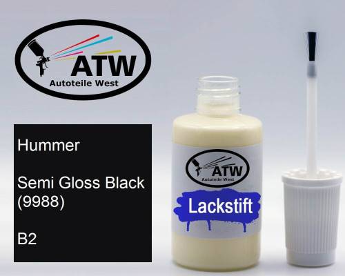 Hummer, Semi Gloss Black (9988), B2: 20ml Lackstift, von ATW Autoteile West.